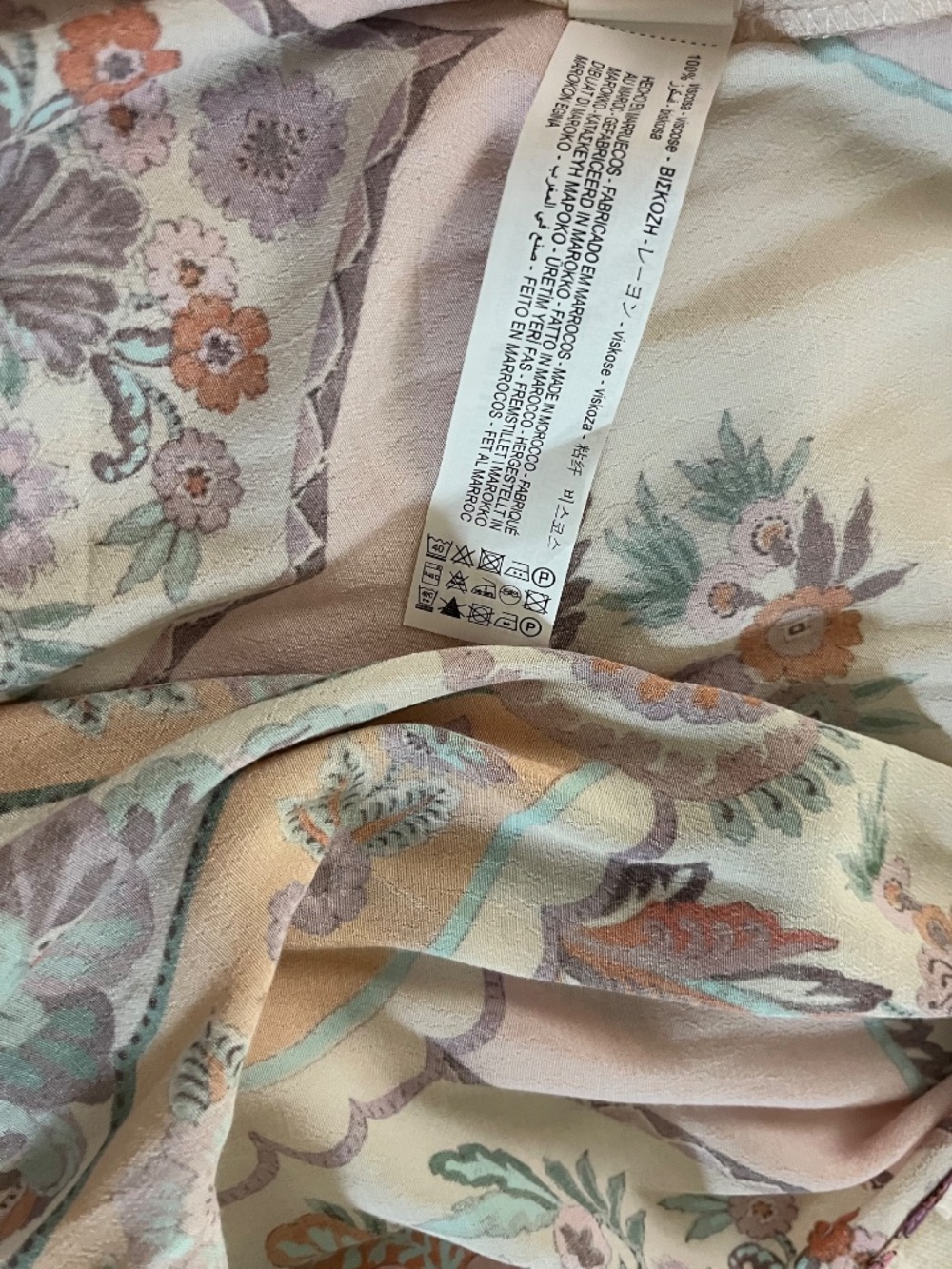ZARA NWT WOMAN PRINTED MAXI WRAP DRESS PINK size XL - Picture 13 of 14